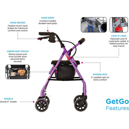 GetGo Classic Rolling WalkerPurple