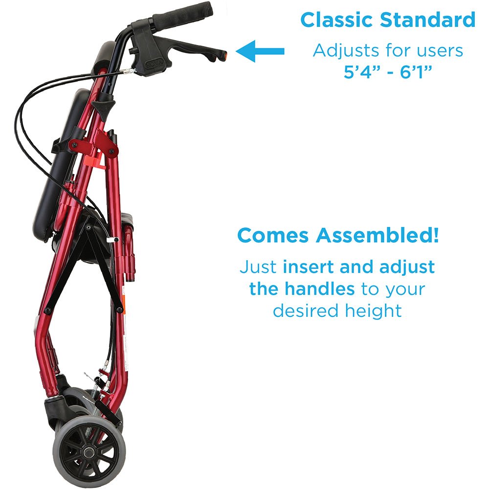 GetGo Classic Rolling WalkerRed