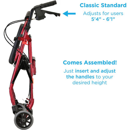 GetGo Classic Rolling WalkerRed