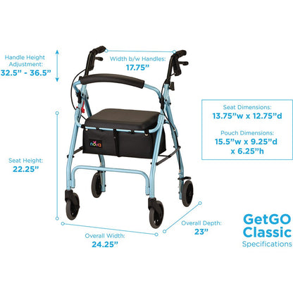 GetGo Classic Rolling WalkerSky Blue