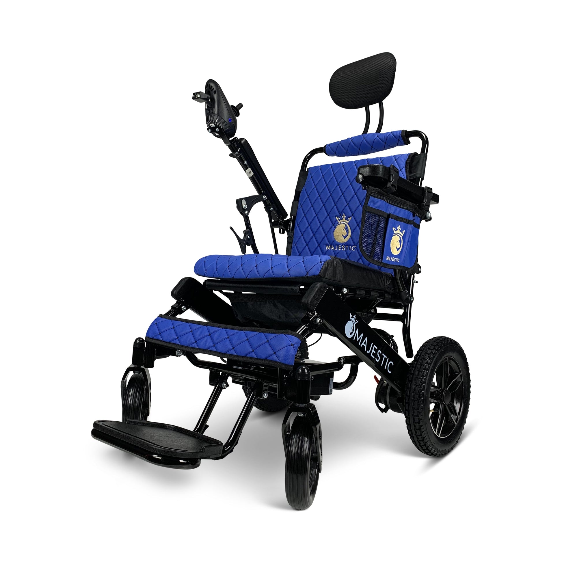 Majestic IQ-8000 20AH li-ion Battery Remote Controlled Lightweight Electric WheelchairBlackBlue17.5"