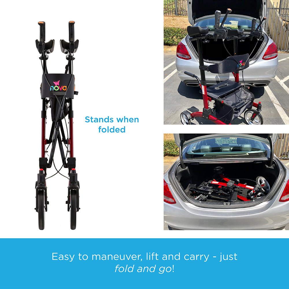 Dragon Fold and Go Rise Up RollatorRed