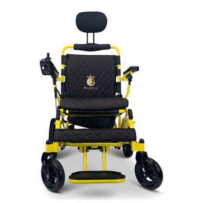 Majestic IQ-8000 20AH li-ion Battery Auto Recline Remote Controlled Electric WheelchairYellowBlack17.5"