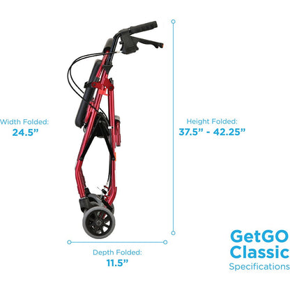 GetGo Classic Rolling WalkerRed
