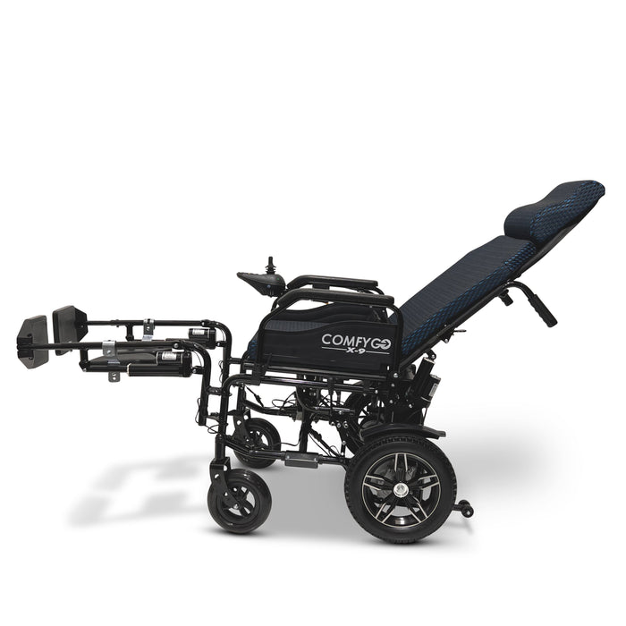 X-9 Remote Controlled Electric Wheelchair with Automatic Reclining Backrest and Lifting Leg RestsBlueUpto 10+ Miles (12AH li-ion Battery)