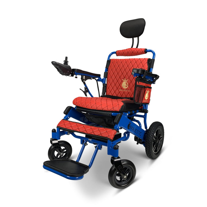 Majestic IQ-8000 20AH li-ion Battery Auto Recline Remote Controlled Electric WheelchairBlueRed17.5"