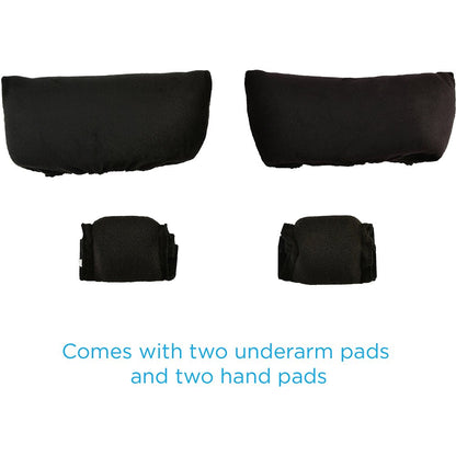 Crutch Cushion Set - Black Microfiber