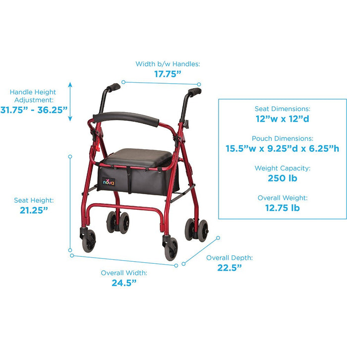 Cruiser Classic Rolling Walker Red
