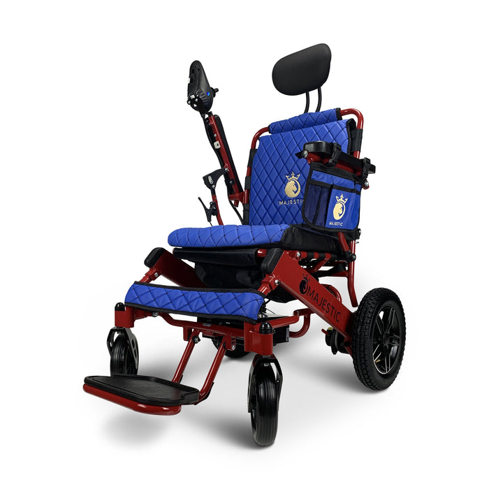 Majestic IQ-8000 20AH li-ion Battery Auto Recline Remote Controlled Electric WheelchairRedBlue17.5"