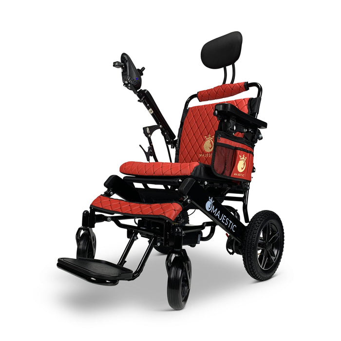 Majestic IQ-8000 12AH li-ion Battery Auto Recline Remote Controlled Electric WheelchairBlackRed17.5"