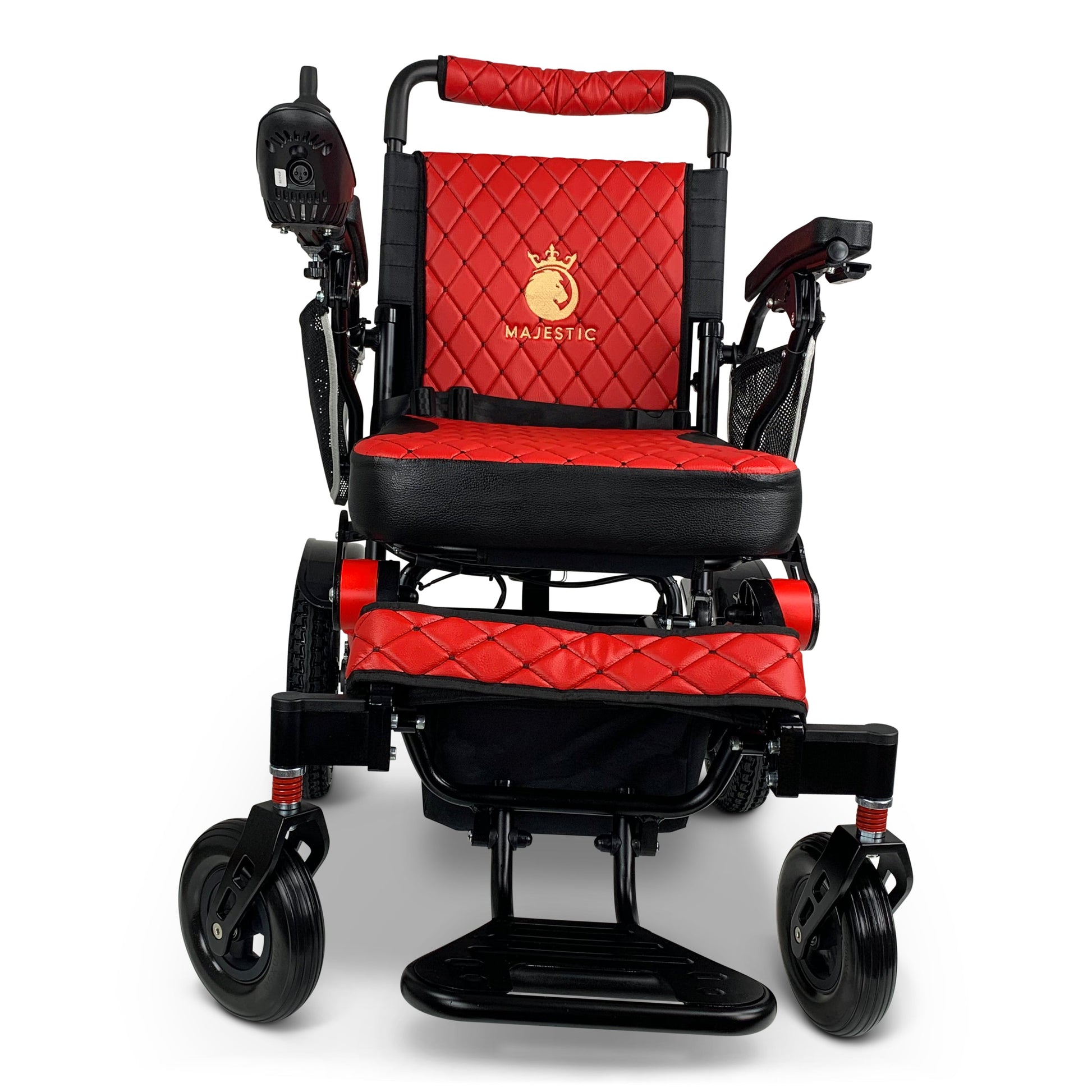 Majestic IQ-7000 Auto Folding Remote Controlled Electric WheelchairBlack & RedRedUpto 19+Miles (20AH li-ion Battery)
