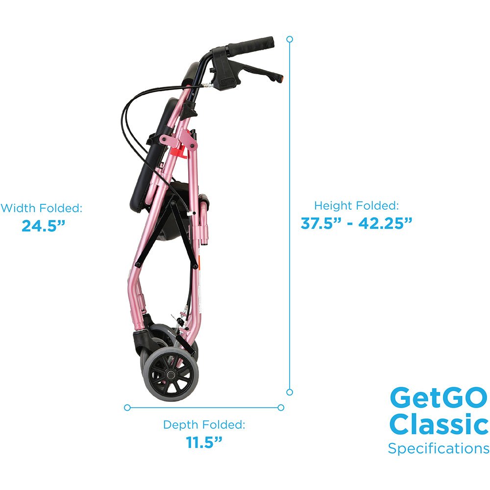 GetGo Classic Rolling WalkerPink