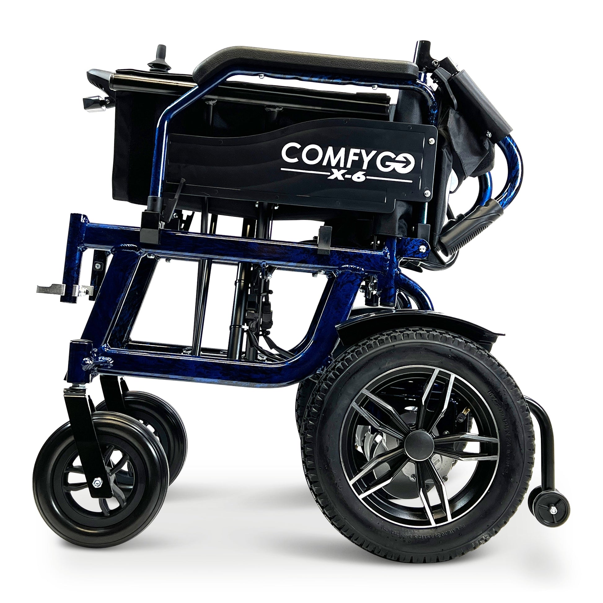 X-6 ComfyGO Lightweight Electric WheelchairBlueUpto 17+ Miles (20AH li-ion Battery)