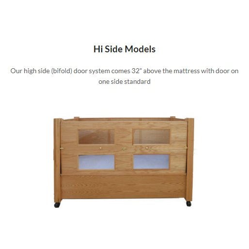 Slumber Series Twin Size Bed with Fixed Height Bunkie Board and Manual Adjustable HeadHigh Side