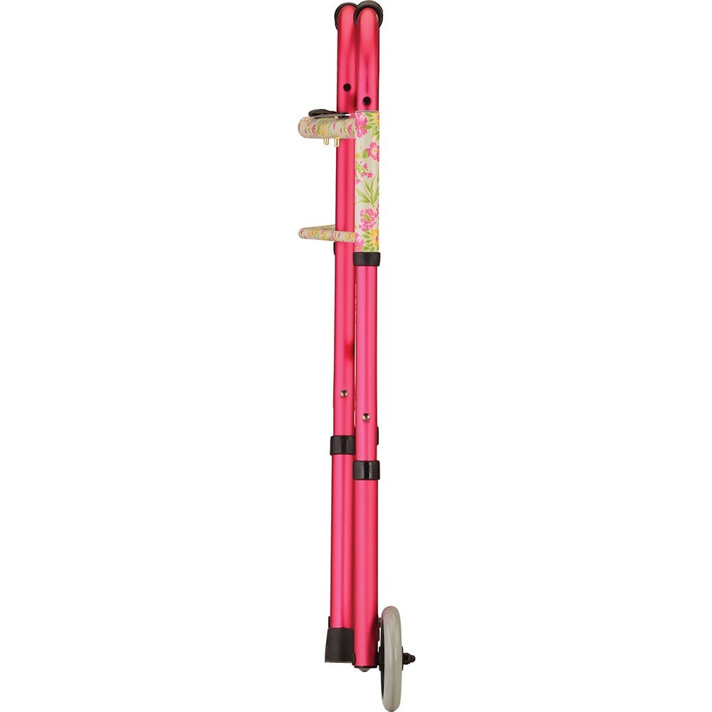 Folding Walker with 5 Inch WheelsPink