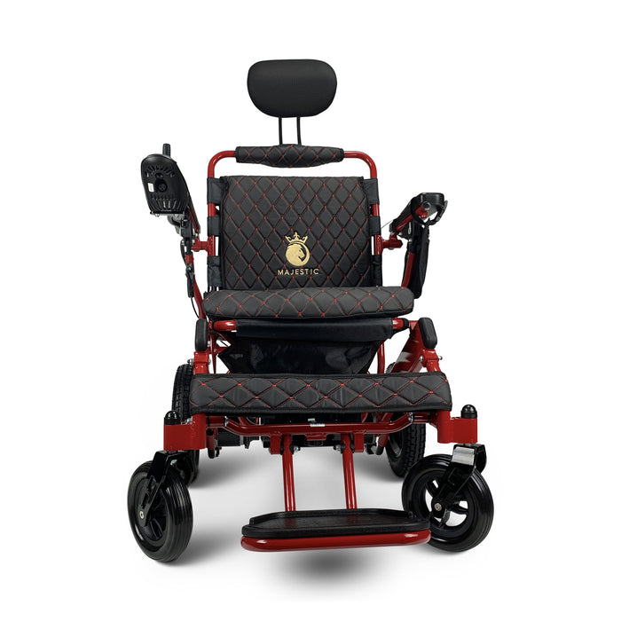 Majestic IQ-8000 12AH li-ion Battery Auto Recline Remote Controlled Electric WheelchairRedBlack17.5"