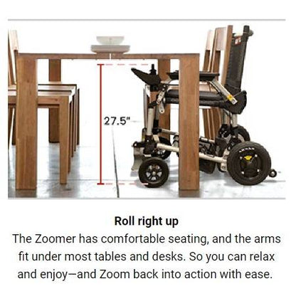 Zoomer Folding Power Chair Left- or Right-handed ControlBlack