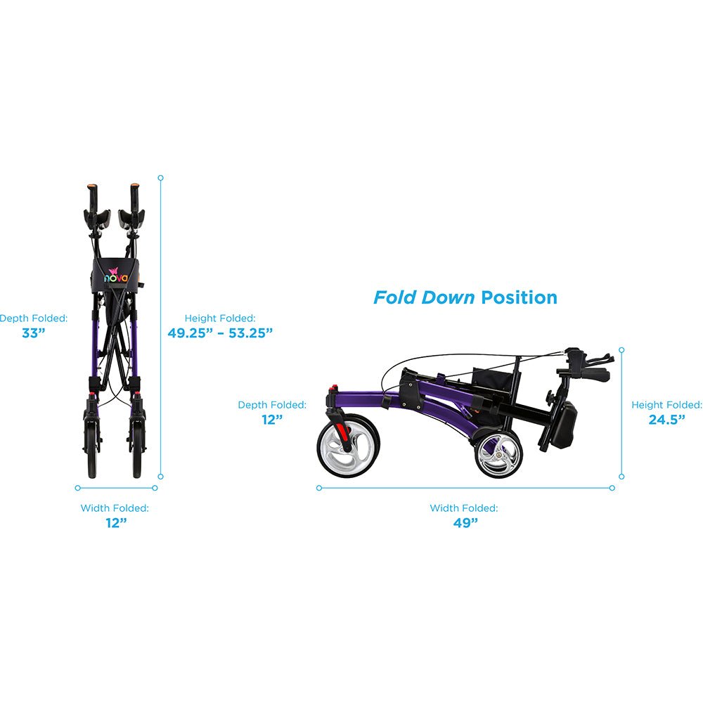 Dragon Fold and Go Rise Up RollatorPurple