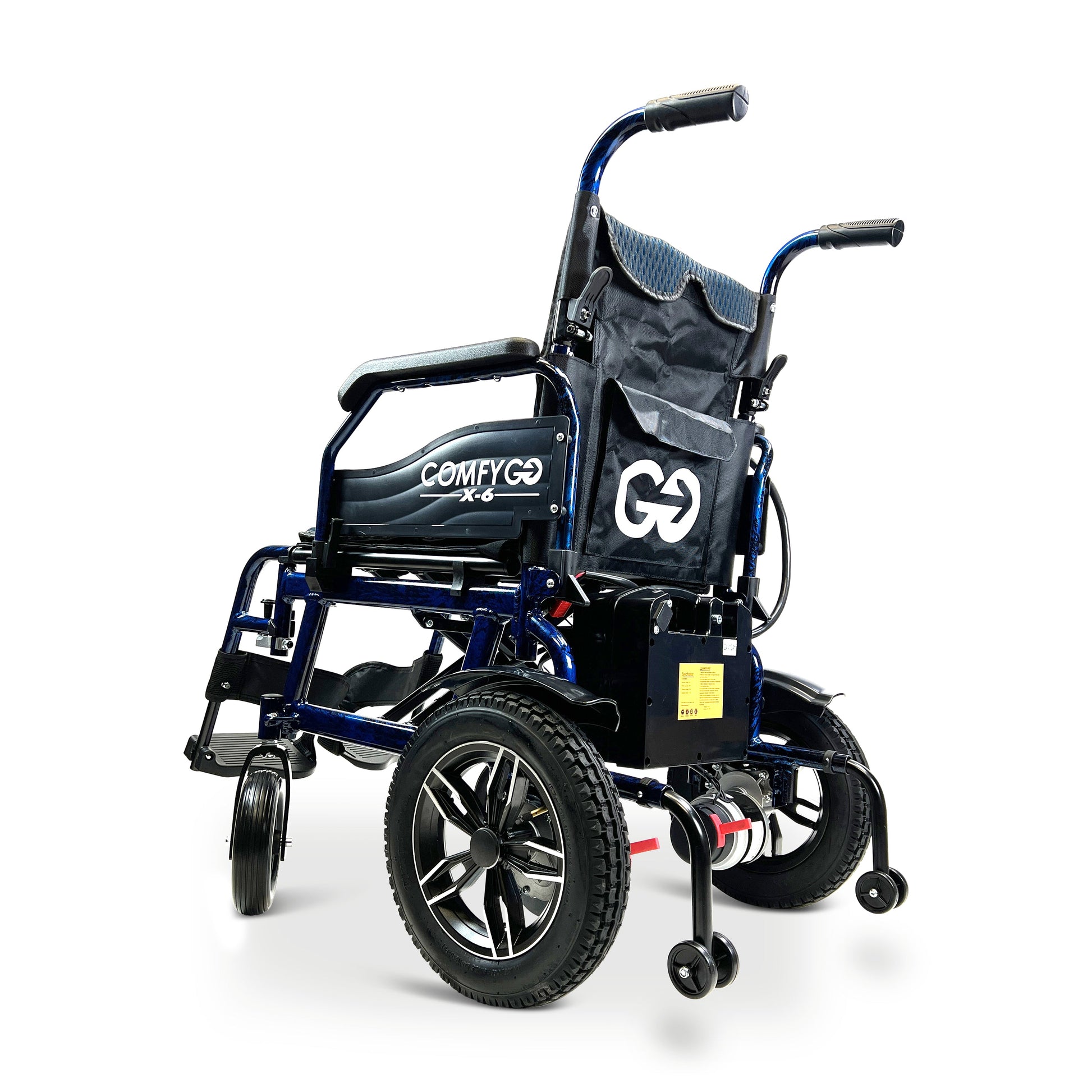 X-6 ComfyGO Lightweight Electric WheelchairBlueUpto 17+ Miles (20AH li-ion Battery)