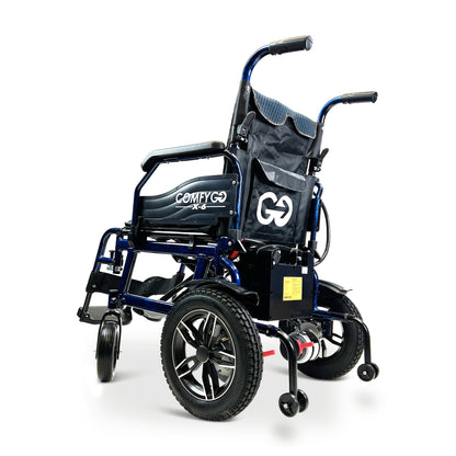 X-6 ComfyGO Lightweight Electric WheelchairBlueUpto 17+ Miles (20AH li-ion Battery)