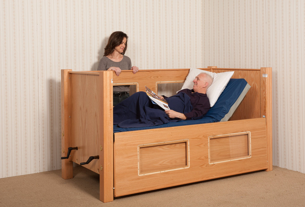 Slumber Series Twin Size Bed with Fixed Height and Manual Adjustable Head and FootHigh Side