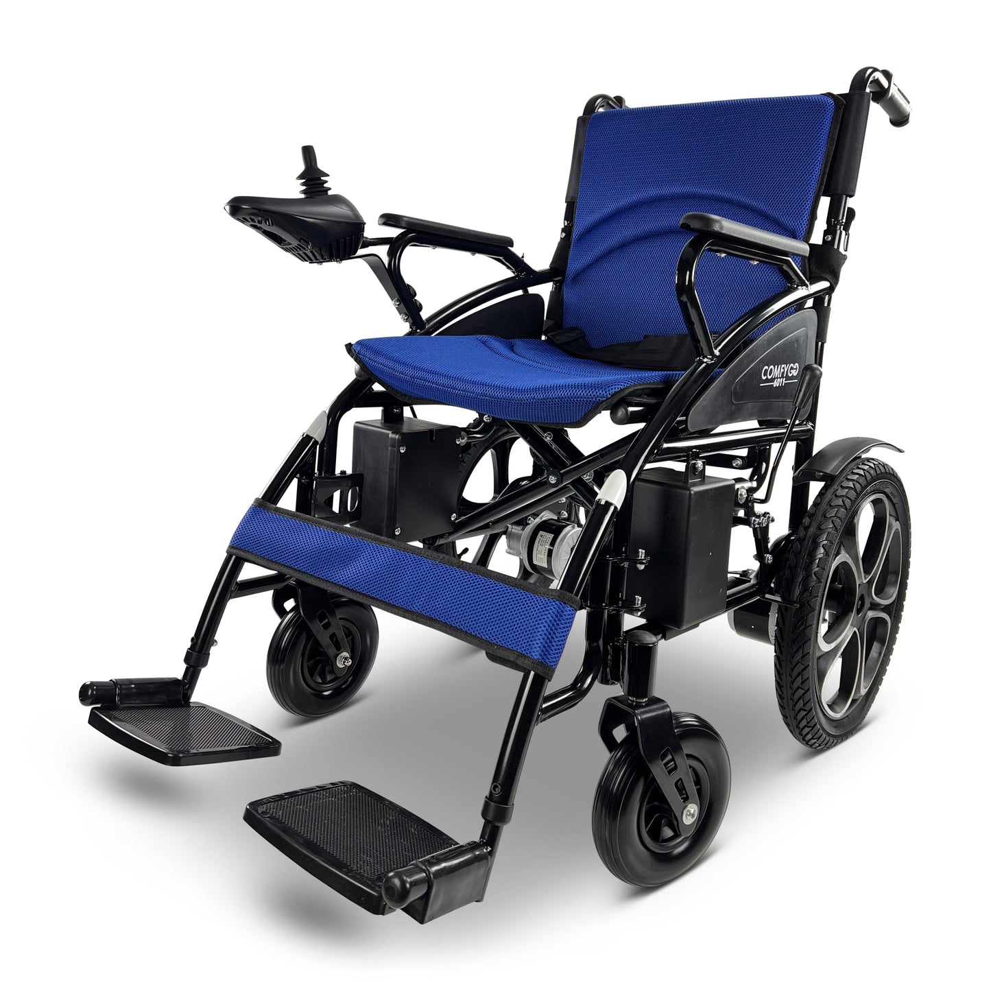 6011 ComfyGO Electric WheelchairBlueUpto 13+Miles (12AH Battery)