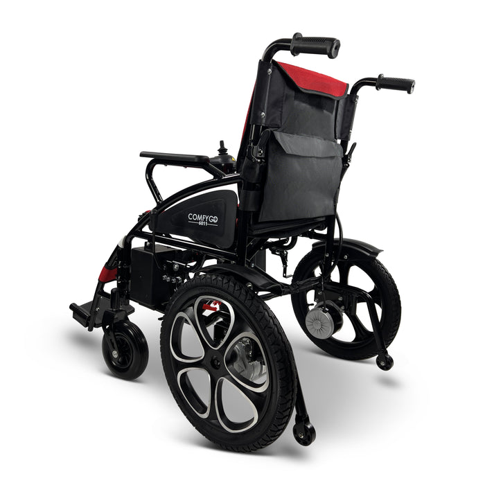 6011 ComfyGO Electric WheelchairRedUpto 26+Miles (2*12AH Battery)