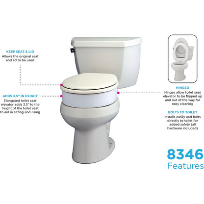 Elongated Hinged Toilet Riser