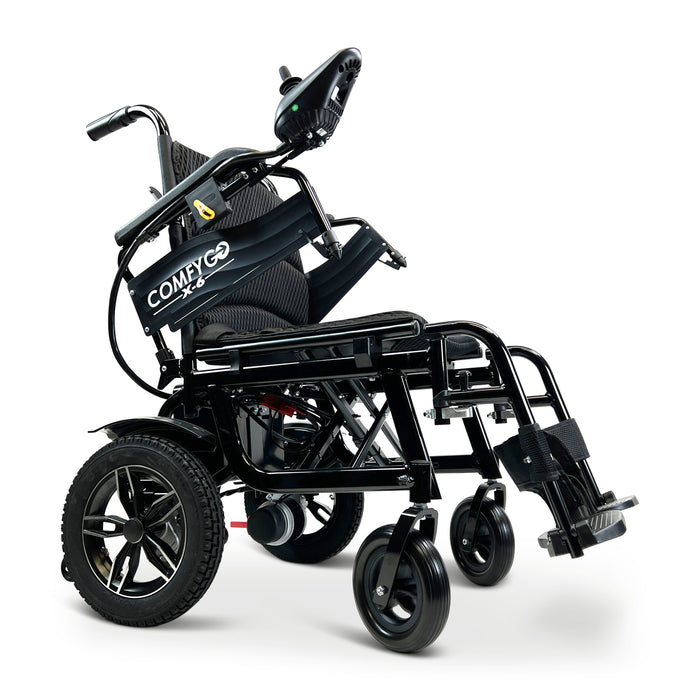 X-6 ComfyGO Lightweight Electric WheelchairBlackUpto 17+ Miles (20AH li-ion Battery)
