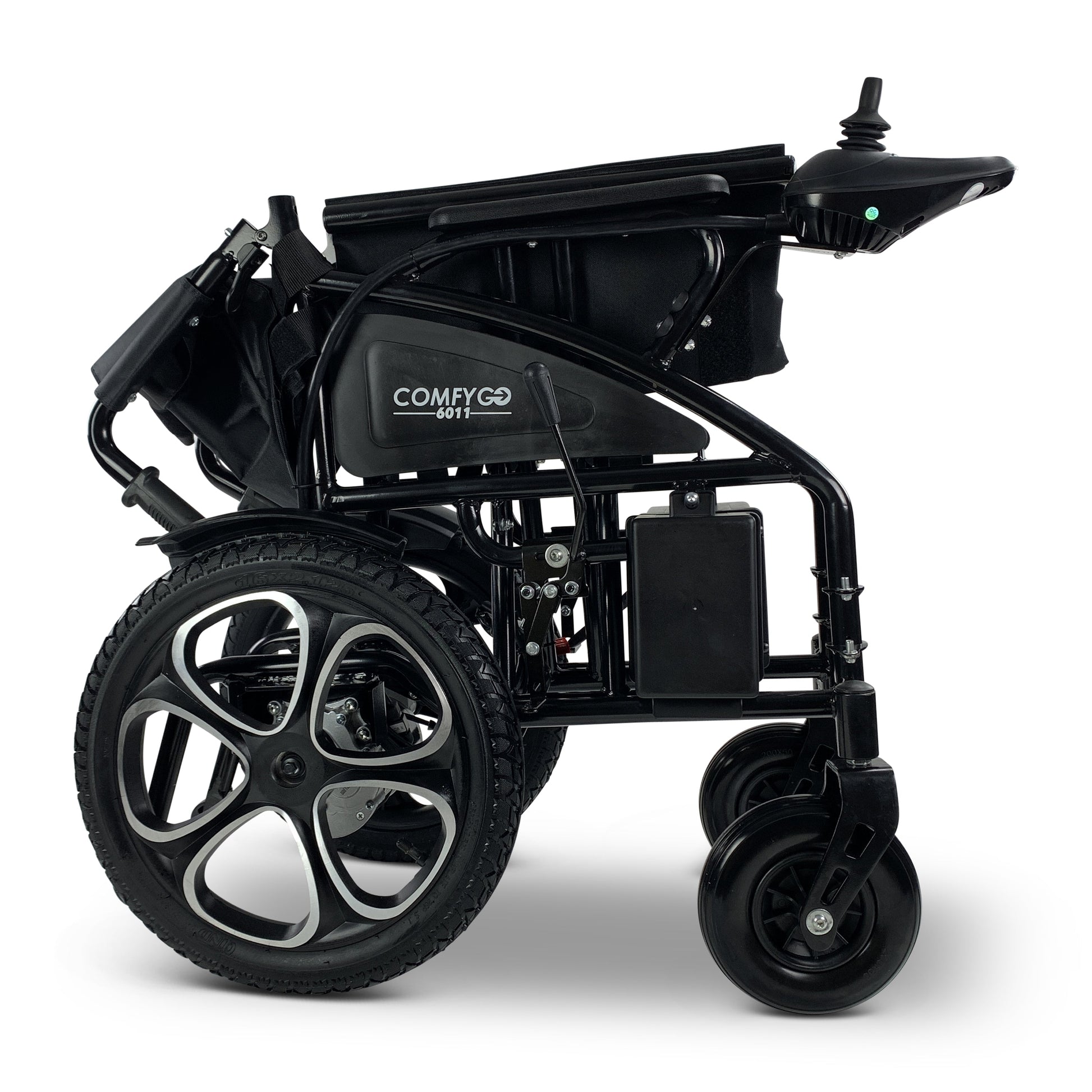 6011 ComfyGO Electric WheelchairBlackUpto 13+Miles (12AH Battery)
