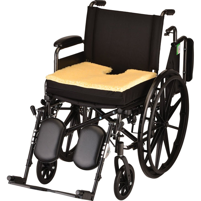 Gel Infused Foam Wheelchair Seat Cushion with Coccyx Cutout