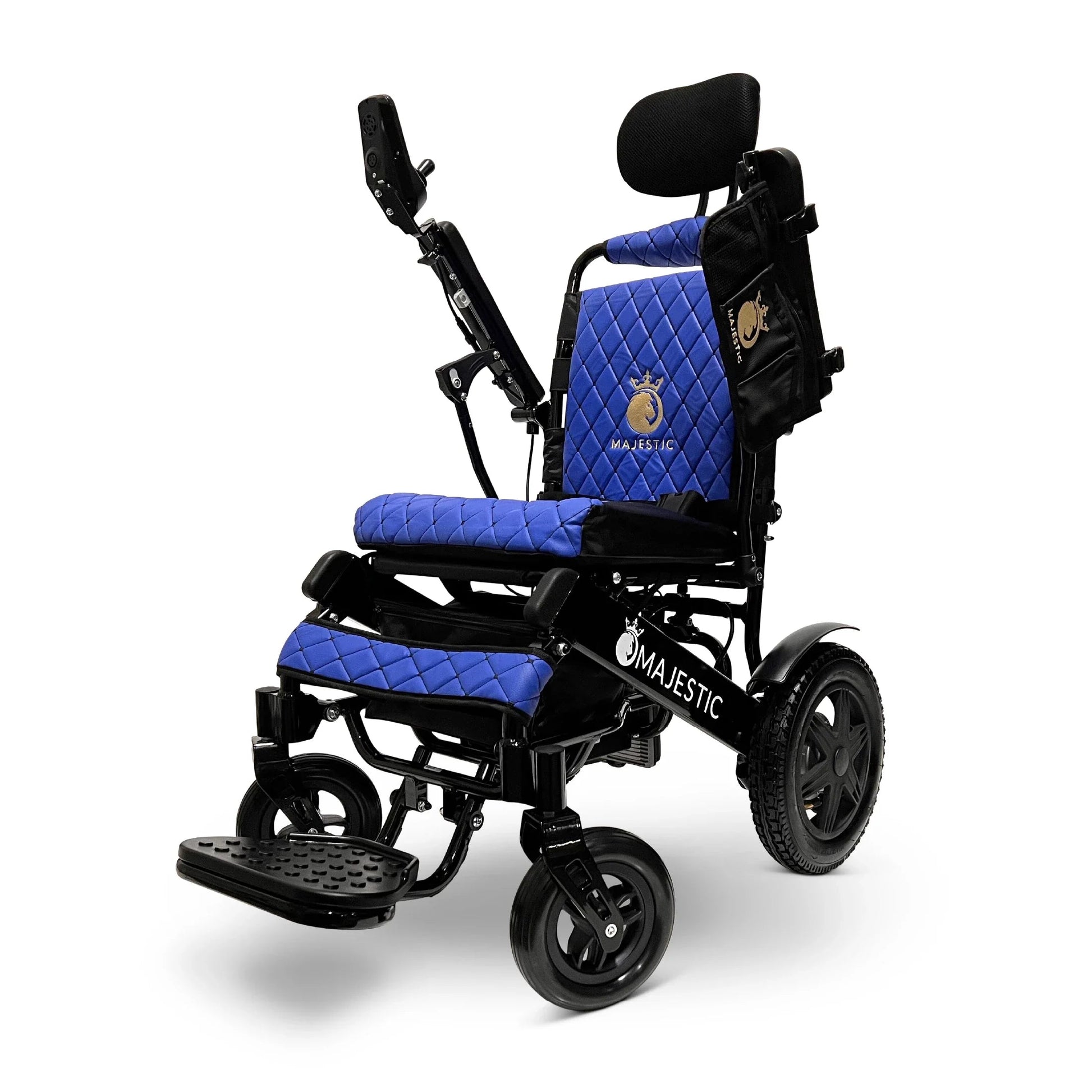 Majestic IQ-9000 Auto Recline Remote Controlled Electric WheelchairBlackBlue17.5"