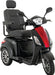 Baja Raptor 2 Three Wheel ScooterMatte Black with Candy Apple Red Front Shroud Panel