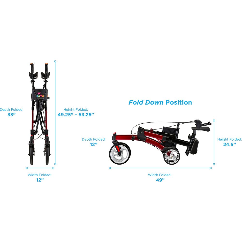 Dragon Fold and Go Rise Up RollatorRed