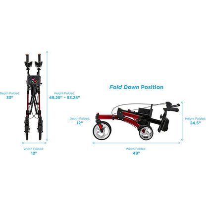 Dragon Fold and Go Rise Up RollatorRed