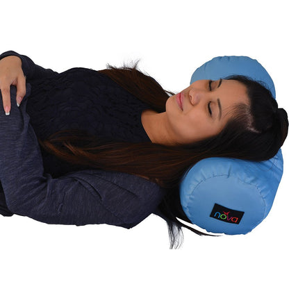 Full Roll PillowsBlue Satin