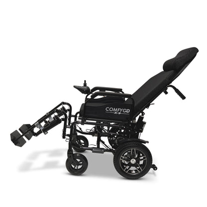 X-9 Remote Controlled Electric Wheelchair with Automatic Reclining Backrest and Lifting Leg RestsBlackUpto 10+ Miles (12AH li-ion Battery)