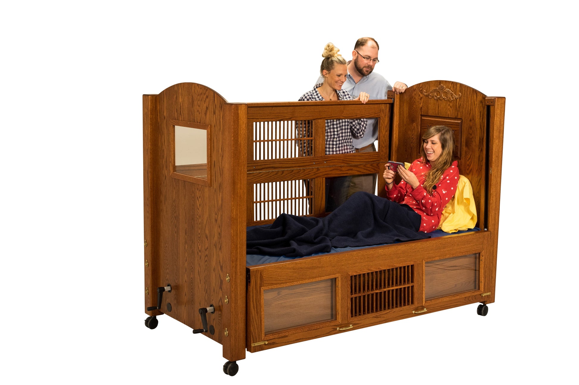 Dream Series Twin Size Bed with Fixed Height and Manual Adjustable Head and FootHigh Side