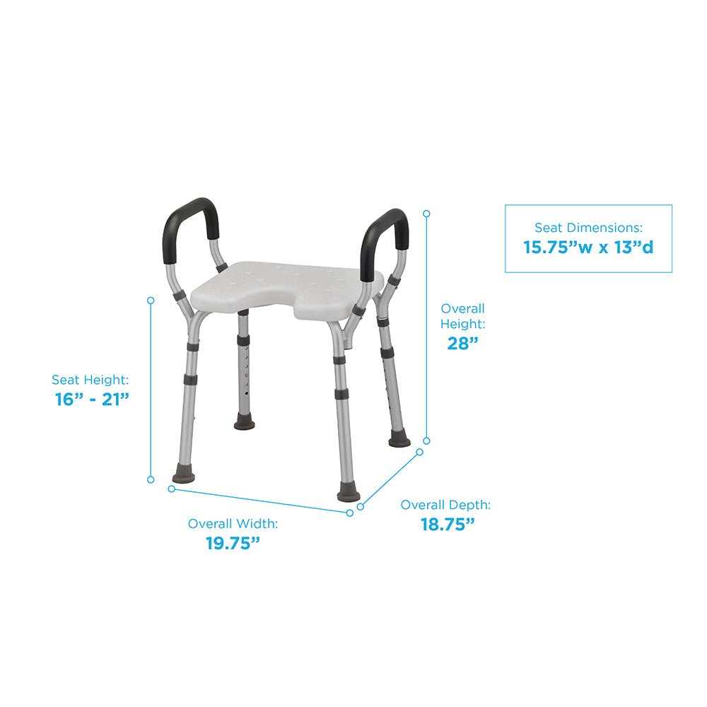 9039 Bath Seat with Arms & U-Shaped Cutout