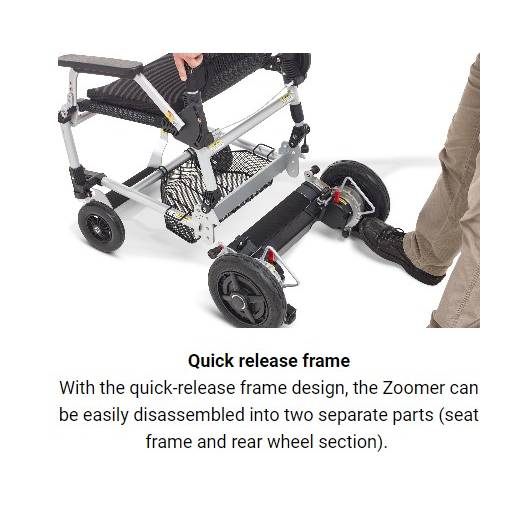 Zoomer Folding Power Chair Left- or Right-handed ControlBlack