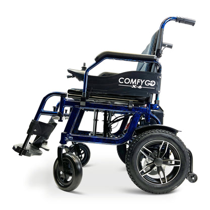 X-6 ComfyGO Lightweight Electric WheelchairBlueUpto 17+ Miles (20AH li-ion Battery)