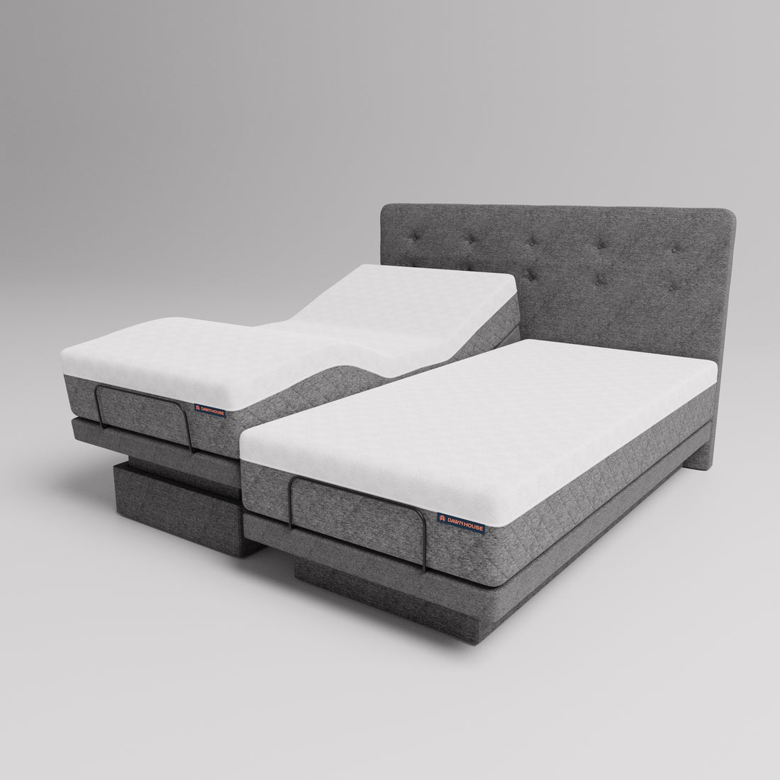 Dawn House Split King BedBase + MattressWith HeadboardSlate