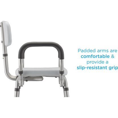 Bath Seat With Arms and U-Shaped Hygienic Cutout