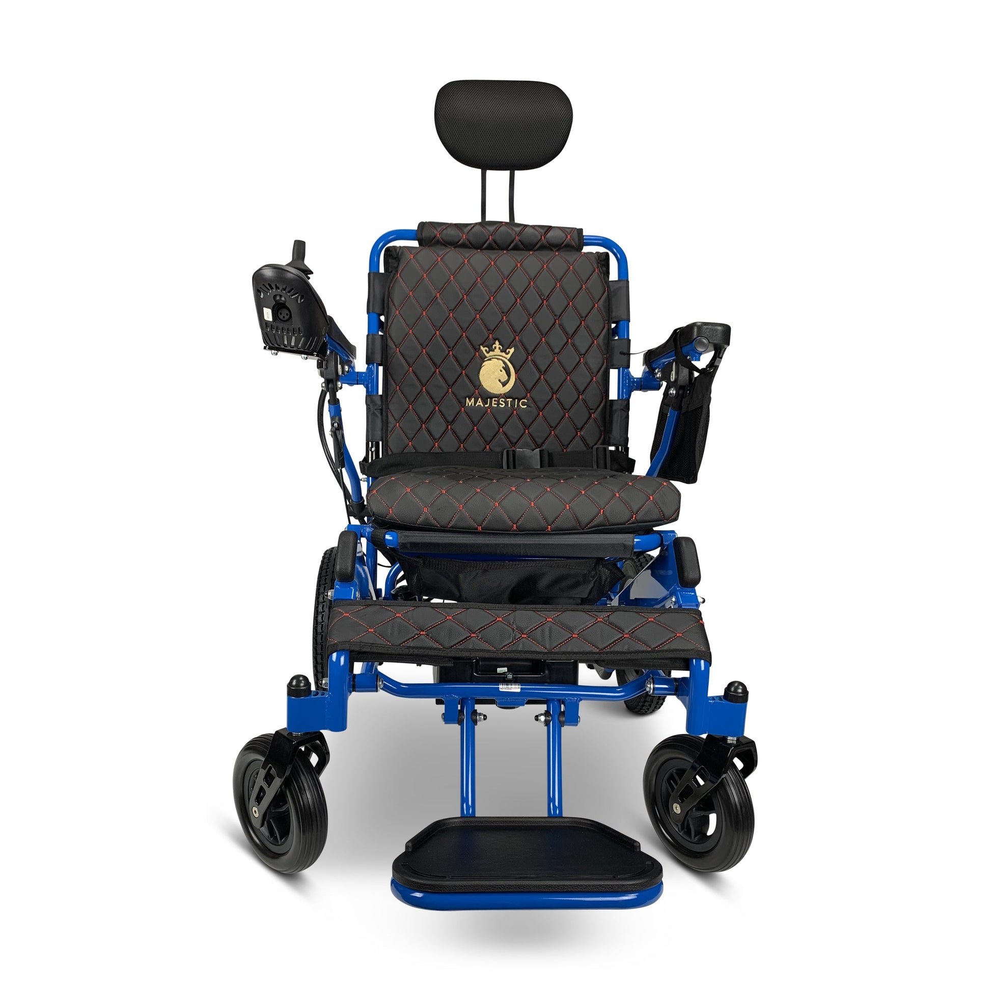 Majestic IQ-8000 12AH li-ion Battery Auto Recline Remote Controlled Electric WheelchairBlueBlack17.5"