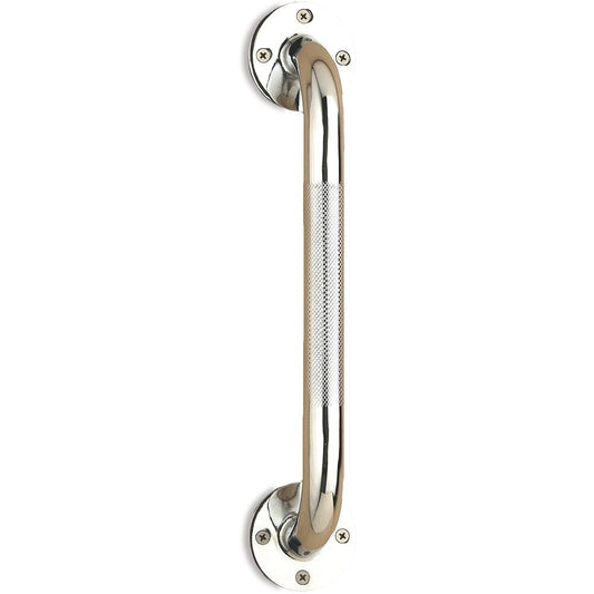 12" Wall Grab Bar Chrome With Knurled Handle