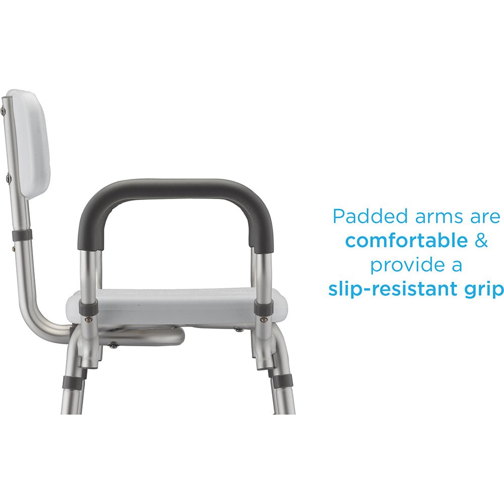 9037-Retail Bath Seat with Arms and U-Shaped Cutout