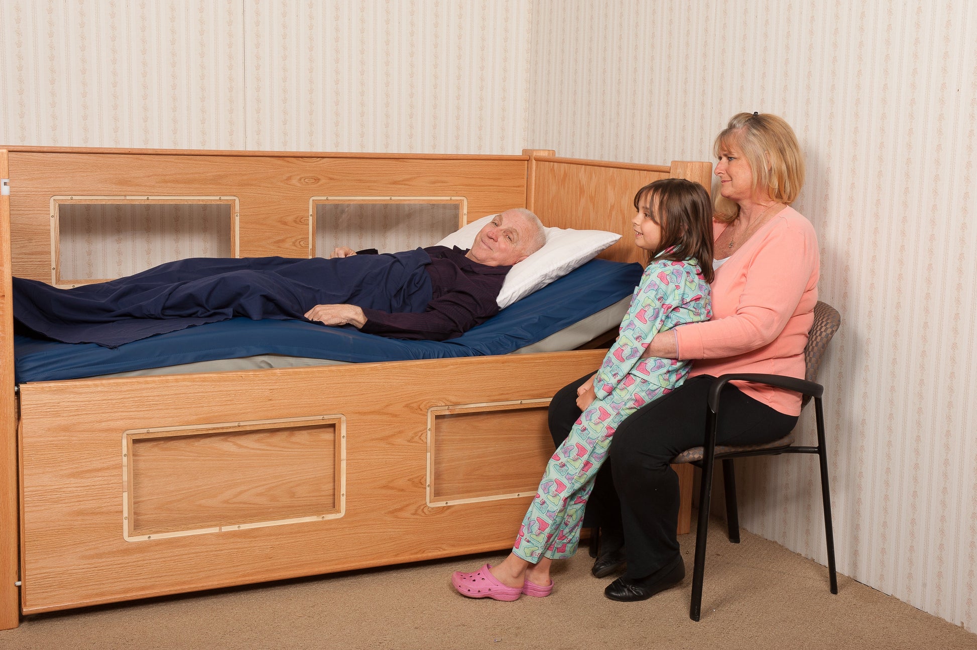 Slumber Series Twin Size Bed with Fixed Height and Manual Adjustable Head and FootHigh Side
