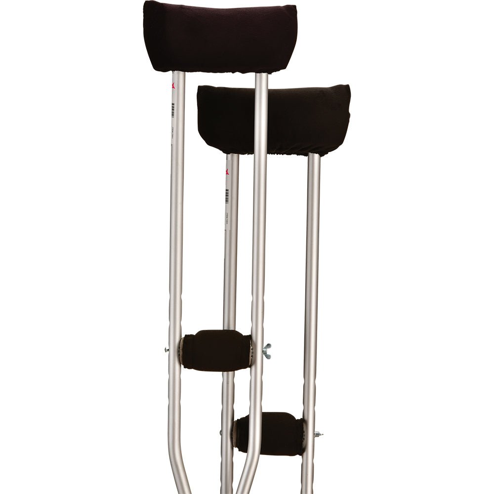 Crutch Cushion Set - Black Microfiber