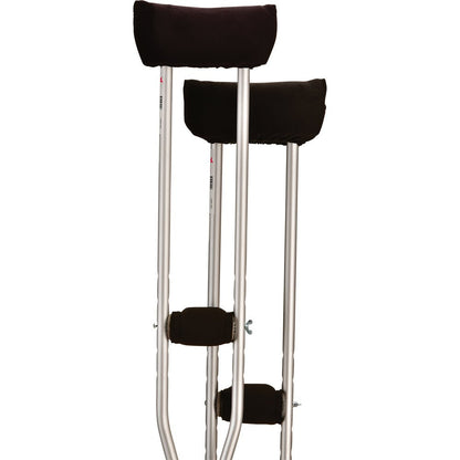 Crutch Cushion Set - Black Microfiber