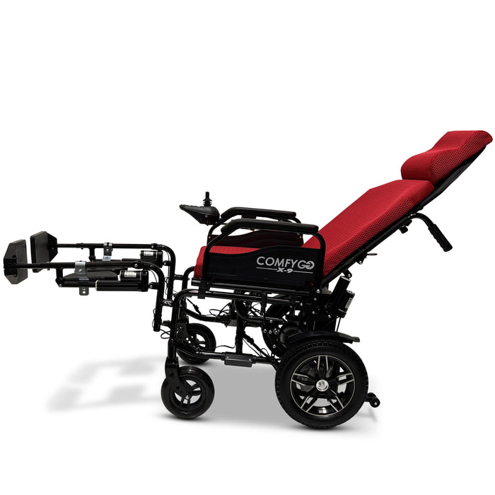 X-9 Remote Controlled Electric Wheelchair with Automatic Reclining Backrest and Lifting Leg RestsRedUpto 17+ Miles (20AH li-ion Battery)
